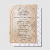 ラブバードフローラ結婚アーチ ベラム紙招待状 (オフセット (招待状))