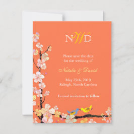 ラブバードフローラ結婚式の日付を保存 セーブザデート