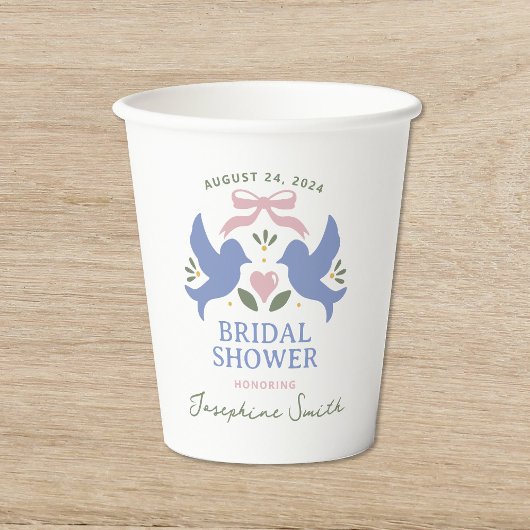ラブバードブライダルシャワー 紙コップ