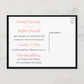 ラブバードブラックラブバードたった今結婚しました結婚ズ 案内ポストカード (裏面)