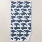 ラブバードペンギンカップルサンダー_コーブ ビーチタオル (正面)