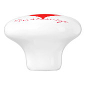 ラブバードペンギンカップル赤いハートサンダーコーブ セラミックノブ (側面)