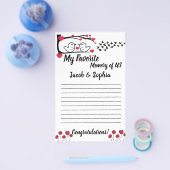 ラブバードマイメモリブライダルシャワーゲームカード チラシ (シングル)