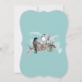 ラブバードミュージカルノートフォレストウッドペッカーバーン 招待状 (裏面)