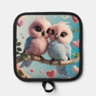 ラブバードリネンホルダー 鍋敷き