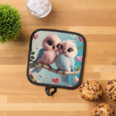 ラブバードリネンホルダー 鍋敷き (トップダウン)