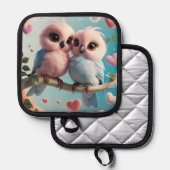 ラブバードリネンホルダー 鍋敷き (正面/裏面)