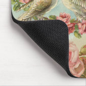 ラブバードヴィンテージアンティークハートラブ マウスパッド (コーナー)