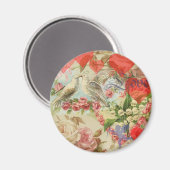 ラブバードヴィンテージアンティークハートラブ マグネット (正面/裏面)