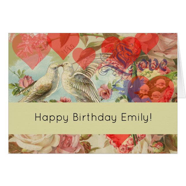 ラブバードヴィンテージアンティークハート (正面横)