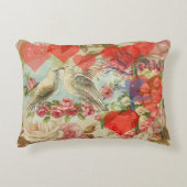 ラブバードヴィンテージアンティークハート アクセントクッション (正面)