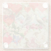 ラブバードヴィンテージアンティークハート ガラスコースター (裏面)