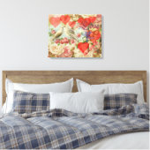 ラブバードヴィンテージアンティークハート キャンバスプリント (インサイチュ (寝室))