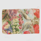 ラブバードヴィンテージアンティークハート ゴルフタオル (横)