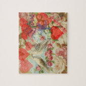 ラブバードヴィンテージアンティークハート ジグソーパズル (縦)