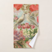 ラブバードヴィンテージアンティークハート バスタオルセット (ハンドタオル)