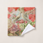 ラブバードヴィンテージアンティークハート バスタオルセット (ウォッシュタオル)