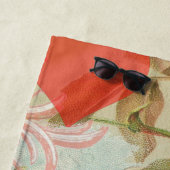 ラブバードヴィンテージアンティークハート ビーチタオル (インサイチュ)