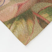 ラブバードヴィンテージアンティークハート フリースブランケット (角)