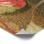 ラブバードヴィンテージアンティークハート ポスター (角)