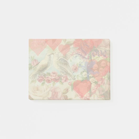 ラブバードヴィンテージアンティークハート ポストイット (正面)