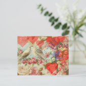 ラブバードヴィンテージアンティークハート ポストカード (スタンド正面)