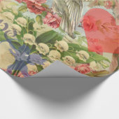 ラブバードヴィンテージアンティークハート ラッピングペーパー (角)