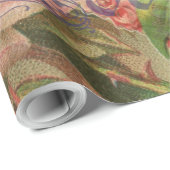 ラブバードヴィンテージアンティークハート ラッピングペーパー (ロールコーナー)