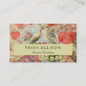 ラブバードヴィンテージアンティークハート 名刺 (正面)