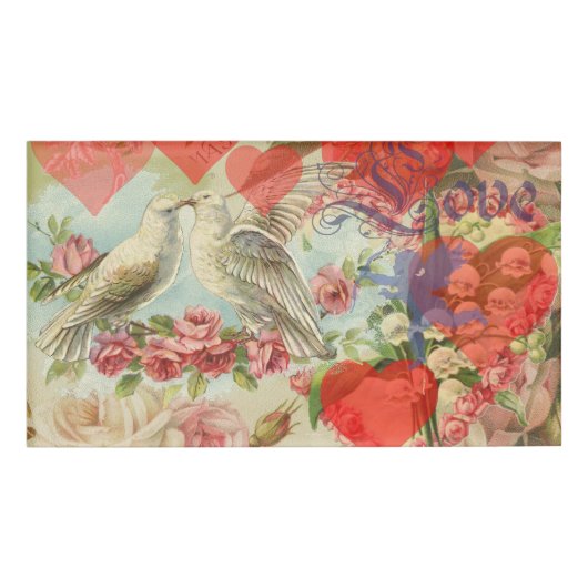 ラブバードヴィンテージアンティークハート 名札 (正面)