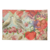 ラブバードヴィンテージアンティークハート 枕カバー (裏面)