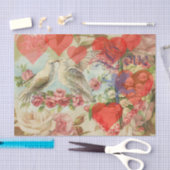 ラブバードヴィンテージアンティークハート 薄葉紙 (クラフト)