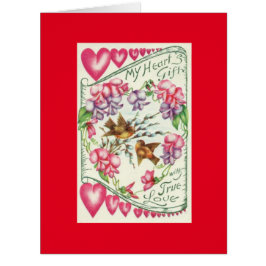 ラブバードヴィンテージバレンタインデーのグリーティングカード