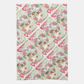 ラブバードヴィンテージバレンタインデーキッチンタオル キッチンタオル (縦)