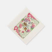 ラブバードヴィンテージバレンタインデー紙ナプキンス スタンダードカクテルナプキン (角)
