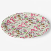 ラブバードヴィンテージバレンタインデー紙プレート ペーパープレート (アングル)