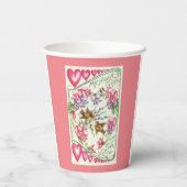 ラブバードヴィンテージバレンタインデー 紙コップ (裏面)