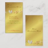 ラブバード付き名刺の金ゴールドトーン 名刺 (正面/裏面)