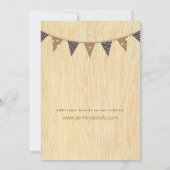 ラブバード付き木目のバナー招待状 招待状 (裏面)