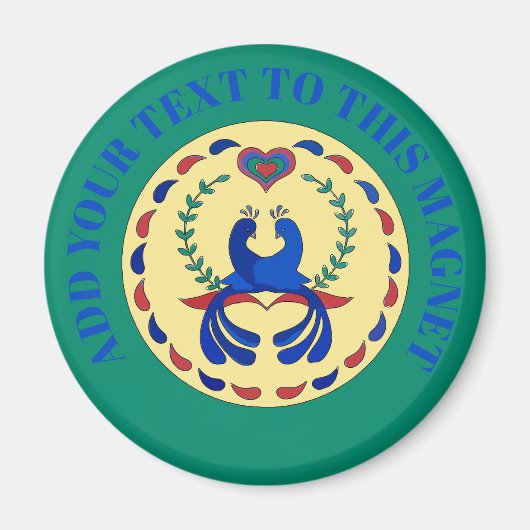 ラブバード六角サインオランダ磁石 マグネット (正面)