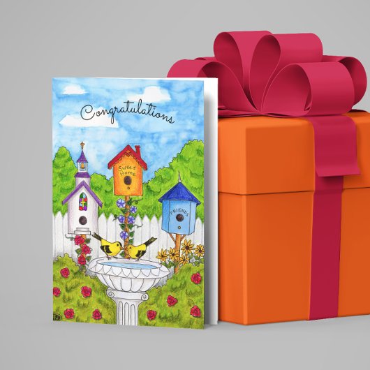 ラブバード引っ越し祝いパーティーカード カード