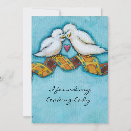 ラブバード映画の恋人の映画のバフロマンチック絵画な 招待状 (正面)