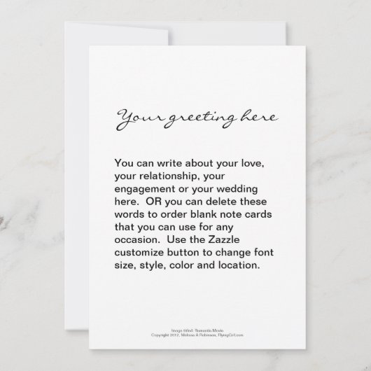 ラブバード映画の恋人の映画のバフロマンチック絵画な 招待状 (裏面)