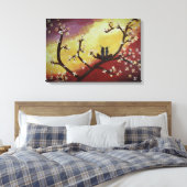 ラブバード春ストレッチキャンバス印刷 キャンバスプリント (インサイチュ (寝室))