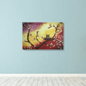 ラブバード春ストレッチキャンバス印刷 キャンバスプリント (インサイチュ (ウッドフロア))