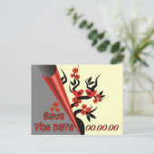 ラブバード桜ツリーの日付はがきを保存 案内ポストカード (スタンド正面)