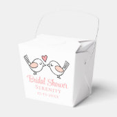 ラブバード漫画ピンクロブバードブライダルシャワー フェイバーボックス (正面サイド)