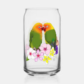 ラブバード熱帯花 ガラス缶 (正面)