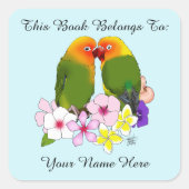 ラブバード熱帯花 スクエアシール (正面)