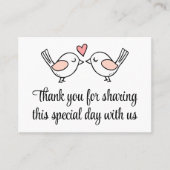 ラブバード白黒ラブバード結婚ズ座席表 プレイスカード (正面)